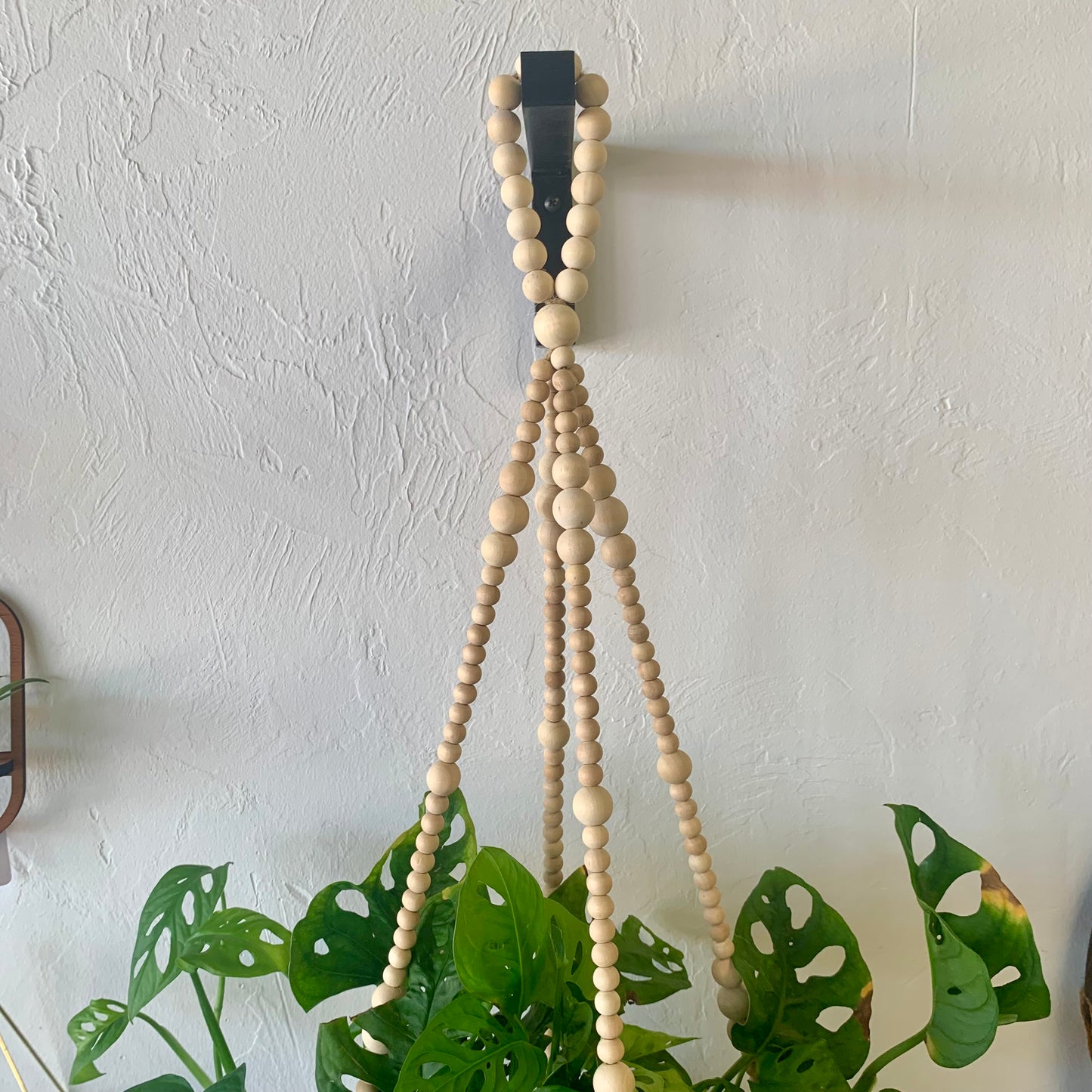 Natural Wood Bead Plant Hanger